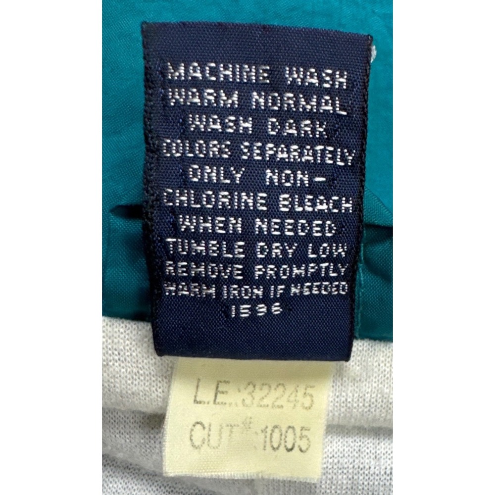 Vintage Lands End Mens XL Colorblock Windbreaker‎ Jacket Teal Pink 90s Retro - Picture 8 of 11